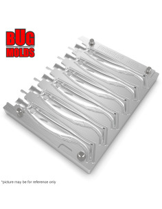 Fishing Soft Bait Multi-cavity Aluminum mold  SparkShad 3 inch 6-cav vol. 1,26 fl oz (37,27 cm^3)  ID V881_6ai from Bugmolds 2