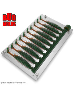 Fishing Soft Bait Multi-cavity Aluminum mold  SparkShad 3 inch 10-cav vol. 1,78 fl oz (52,63 cm^3)  ID V881_10a1 from Bugmolds