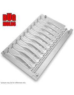 Fishing Soft Bait Multi-cavity Aluminum mold  SparkShad 3 inch 10-cav vol. 1,78 fl oz (52,63 cm^3)  ID V881_10a1 from Bugmolds 2