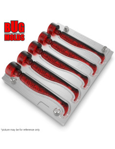 Fishing Soft Bait Multi-cavity Aluminum mold  SlimSwimz 2,5 inch 5-cav vol. 0,68 fl oz (20,09 cm^3)  ID V888_5ai from Bugmolds