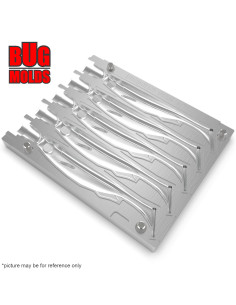 Fishing Soft Bait Multi-cavity Aluminum mold  SparkShad 4,2 inch 5-cav vol. 2,45 fl oz (72,51 cm^3)  ID V950_5ai from Bugmolds 2