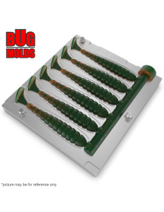 Fishing Soft Bait Multi-cavity Aluminum mold  ExoSwim 3,25 inch 6-cav vol. 1,15 fl oz (34,12 cm^3)  ID V1062_6a1 from Bugmolds