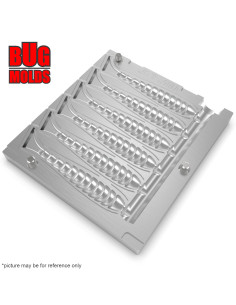 Fishing Soft Bait Multi-cavity Aluminum mold  ExoSwim 3,25 inch 6-cav vol. 1,15 fl oz (34,12 cm^3)  ID V1062_6a1 from Bugmolds 2