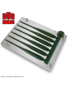 Fishing Soft Bait Multi-cavity Aluminum mold  ShadImpact 4 inch 6-cav vol. 1,12 fl oz (33,27 cm^3)  ID W23_6a1 from Bugmolds