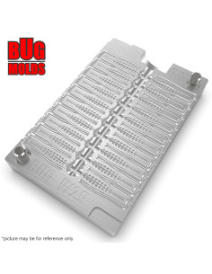 Fishing Soft Bait Multi-cavity Aluminum mold  AmiRinger 0,8 inch 20-cav vol. 0,15 fl oz (4,44 cm^3)  ID W29_20a1 from Bugmolds 2