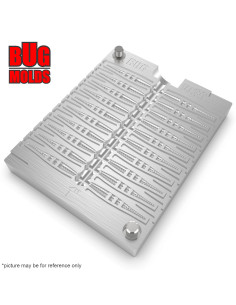 Fishing Soft Bait Multi-cavity Aluminum mold  JavaStick 1 inch 20-cav vol. 0,19 fl oz (5,54 cm^3)  ID W39_20a1 from Bugmolds 2