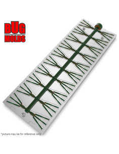 Fishing Soft Bait Multi-cavity Aluminum mold  TripleBloodWorm 1 inch 20-cav vol. 0,7 fl oz (20,67 cm^3)  ID W51_20a1 from Bugmol