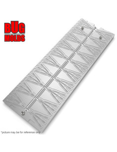 Fishing Soft Bait Multi-cavity Aluminum mold  TripleBloodWorm 1 inch 20-cav vol. 0,7 fl oz (20,67 cm^3)  ID W51_20a1 from Bugmol 2