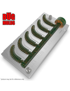 Fishing Soft Bait Multi-cavity Aluminum mold  Camola 1,2 inch 6-cav vol. 0,34 fl oz (10,12 cm^3)  ID W76_6a1 from Bugmolds