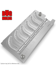 Fishing Soft Bait Multi-cavity Aluminum mold  Camola 1,2 inch 6-cav vol. 0,34 fl oz (10,12 cm^3)  ID W76_6a1 from Bugmolds 2