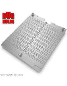 Fishing Soft Bait Multi-cavity Aluminum mold  JavaStick 1,4 inch 20-cav vol. 0,33 fl oz (9,68 cm^3)  ID W100_20a1 from Bugmolds 2