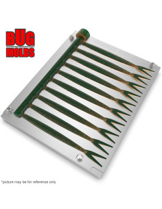 Fishing Soft Bait Multi-cavity Aluminum mold  FinSFish 4 inch 10-cav vol. 1,5 fl oz (44,49 cm^3)  ID W108_10a1 from Bugmolds