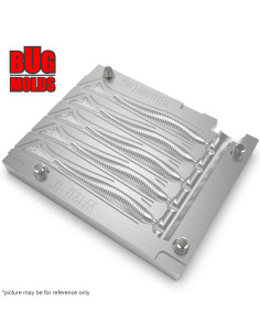 Fishing Soft Bait Multi-cavity Aluminum mold  FishTail 3 inch 5-cav vol. 0,48 fl oz (14,18 cm^3)  ID W120_5a1 from Bugmolds 2