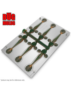 Fishing Soft Bait Multi-cavity Aluminum mold  Goby 3,5 inch 6-cav vol. 1,25 fl oz (36,94 cm^3)  ID W152_6a1 from Bugmolds