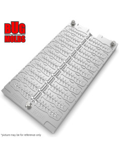 Fishing Soft Bait Multi-cavity Aluminum mold  SpinyWorm 1 inch 20-cav vol. 0,28 fl oz (8,24 cm^3)  ID W158_20a1 from Bugmolds 2