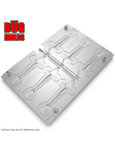 Fishing Soft Bait Multi-cavity Aluminum mold  Goby 2,5 inch 6-cav vol. 0,5 fl oz (14,82 cm^3)  ID W169_6a1 from Bugmolds 2