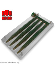 Fishing Soft Bait Multi-cavity Aluminum mold  Senko 5 inch 4-cav vol. 1,31 fl oz (38,61 cm^3)  ID W194_4a1 from Bugmolds