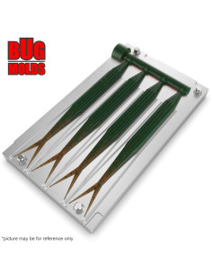 Fishing Soft Bait Multi-cavity Aluminum mold  SuperFluke 5 inch 4-cav vol. 1,19 fl oz (35,14 cm^3)  ID W227_4a1 from Bugmolds