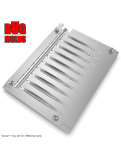 Fishing Soft Bait Multi-cavity Aluminum mold  FinSFish 3 inch 10-cav vol. 0,75 fl oz (22,12 cm^3)  ID W350_10a1 from Bugmolds 2