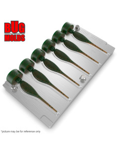 Fishing Soft Bait Multi-cavity Aluminum mold  BabyShad 2 inch 6-cav vol. 0,54 fl oz (15,84 cm^3)  ID W486_6ai from Bugmolds