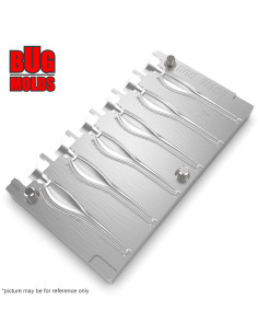 Fishing Soft Bait Multi-cavity Aluminum mold  BabyShad 2 inch 6-cav vol. 0,54 fl oz (15,84 cm^3)  ID W486_6ai from Bugmolds 2