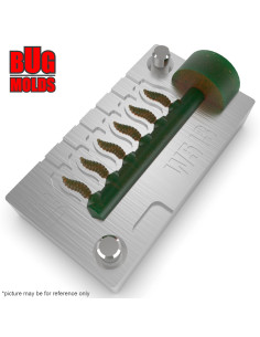 Fishing Soft Bait Multi-cavity Aluminum mold  S-Maggot 0,3 inch 6-cav vol. 0,09 fl oz (2,76 cm^3)  ID W513_6a1 from Bugmolds
