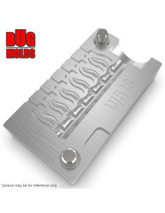 Fishing Soft Bait Multi-cavity Aluminum mold  S-Maggot 0,3 inch 6-cav vol. 0,09 fl oz (2,76 cm^3)  ID W513_6a1 from Bugmolds 2