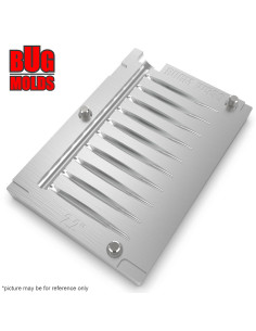 Fishing Soft Bait Multi-cavity Aluminum mold  FinSFish 2,2 inch 10-cav vol. 0,33 fl oz (9,83 cm^3)  ID W539_10a1 from Bugmolds 2