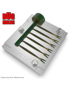 Fishing Soft Bait Multi-cavity Aluminum mold  FinSFish 1,4 inch 6-cav vol. 0,12 fl oz (3,5 cm^3)  ID W540_6a1 from Bugmolds