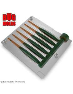 Fishing Soft Bait Multi-cavity Aluminum mold  TrickyTailSwimbaits 3 inch 6-cav vol. 0,66 fl oz (19,64 cm^3)  ID W610_6a1 from Bu