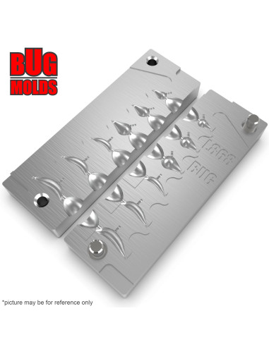 Aluminum CNC Mold Ice Jig Mormishka Spoon & Pelkie Ice Jig 0,5-1,5g 6-cav: 0,5-1-1,5-0,5-1-1,5g ID IJ868_6ai