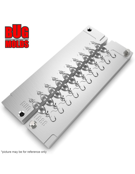 Aluminum CNC Mold Ice Jig Pelkie Ice Ball 0,3-0,4g 10-cav: 0,3-0,3-0,3-0,3-0,3-0,4-0,4-0,4-0,4-0,4g ID IJ888_10ai