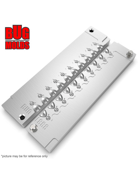 Aluminum CNC Mold Ice Jig Pelkie Ice Ball 0,3-0,4g 10-cav: 0,3-0,3-0,3-0,3-0,3-0,4-0,4-0,4-0,4-0,4g ID IJ888_10ai