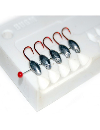 Stone CNC Mold Ice Jig Ellipse Shape 0,3-0,4g 10-cav: 0,3-0,3-0,3-0,3-0,3-0,4-0,4-0,4-0,4-0,4g ID IJ816_10si