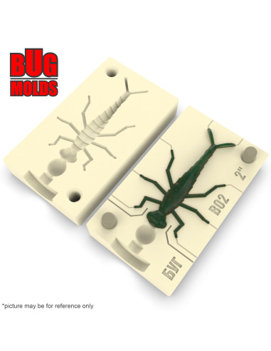 Fishing soft bait mold DragonFly_2 2 inch model ID B02 from Bugmolds