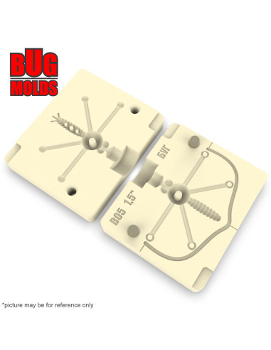 Fishing soft bait mold DraFla 1,5 inch model ID B05 from Bugmolds