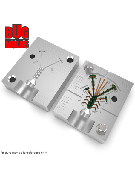 Fishing soft bait mold Nymph 1,3 inch model ID B16 from Bugmolds