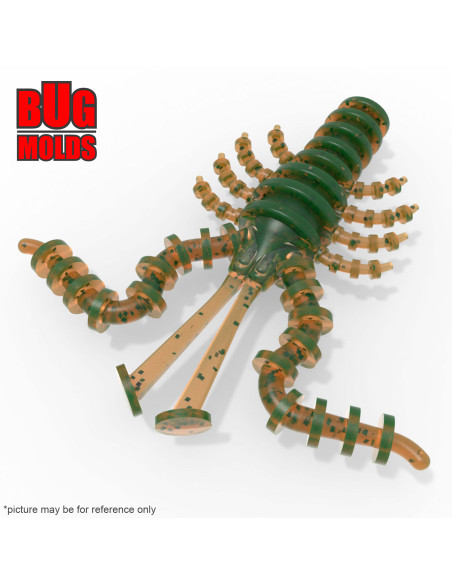 Fishing soft bait mold Mosya 1,5 inch model ID B18 from Bugmolds