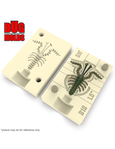 Fishing soft bait mold Mosya 1,5 inch model ID B18 from Bugmolds
