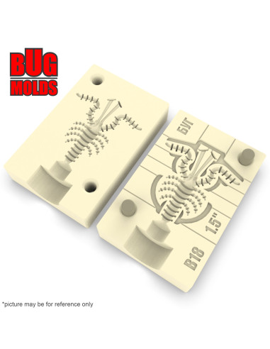 Fishing soft bait mold Mosya 1,5 inch model ID B18 from Bugmolds