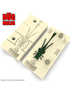 Fishing soft bait mold DragonWorm 1,8 inch model ID B58 from Bugmolds 2