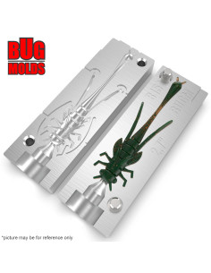 Fishing soft bait mold DragonWorm 2,7 inch model ID B151 from Bugmolds 2