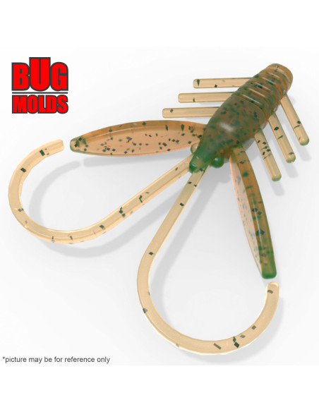 Fishing soft bait mold Nymph 1,6 inch model ID C01 from Bugmolds