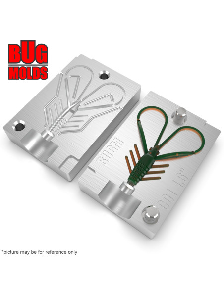 Fishing soft bait mold Nymph 1,6 inch model ID C01 from Bugmolds