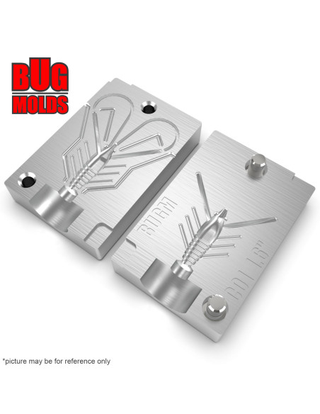 Fishing soft bait mold Nymph 1,6 inch model ID C01 from Bugmolds