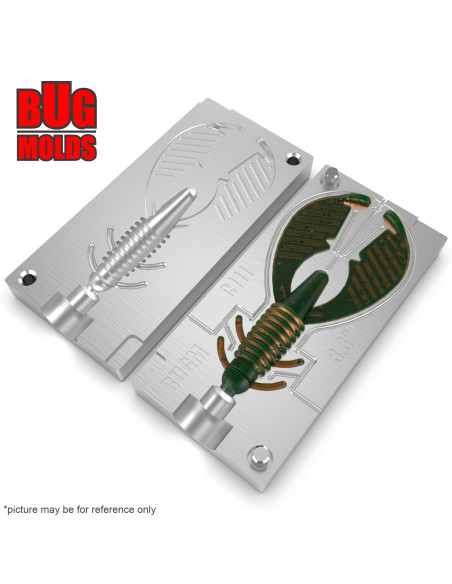 Fishing soft bait mold AxCraw 2 inch model ID C02 from Bugmolds