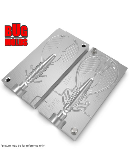 Fishing soft bait mold AxCraw 2 inch model ID C02 from Bugmolds