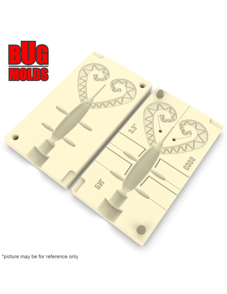 Fishing soft bait mold GTailTwin 2,7 inch model ID C06 from Bugmolds