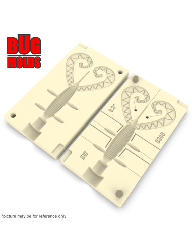 Fishing soft bait mold GTailTwin 2 inch model ID C09 from Bugmolds