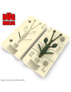 Fishing soft bait mold FreakyRock 3 inch model ID C14 from Bugmolds 2